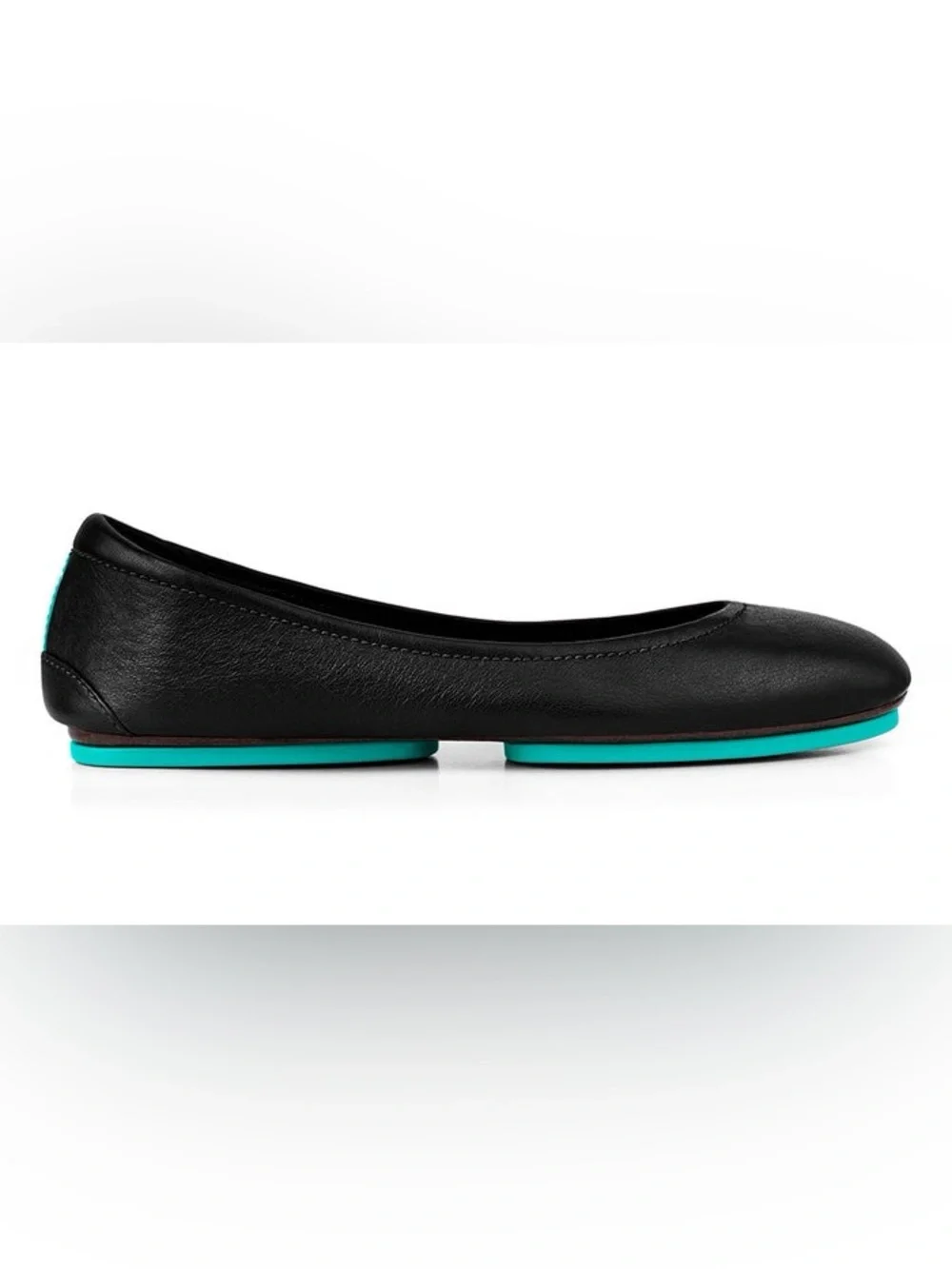 TIEKS Black Ballet Flats with Teal Accent — Lightweight Foldable Women’s Flats